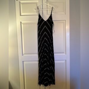 Loft Cotton Chevron B&W Maxi Dress